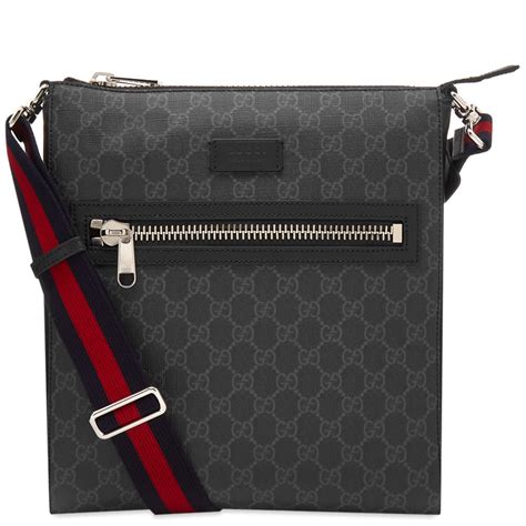 gucci gg supreme black messenger|Messenger bag with interlocking g.